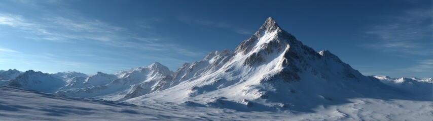 Obraz premium Snowy alpine peak panorama hdri 360-degree equirectangular view in nature