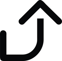 Upward Arrow Icon: A bold black icon, simply representing an upward-pointing arrow, standing as a symbol of progress, direction, and forward movement.