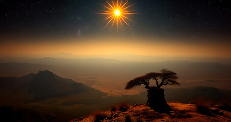 sunset in the mountains