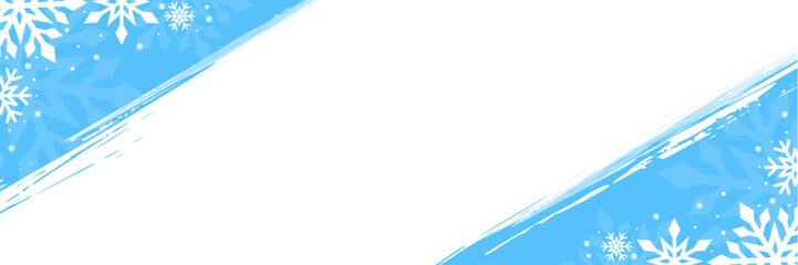 Banner design with a winter theme. With abstract grunge splash and snowflakes