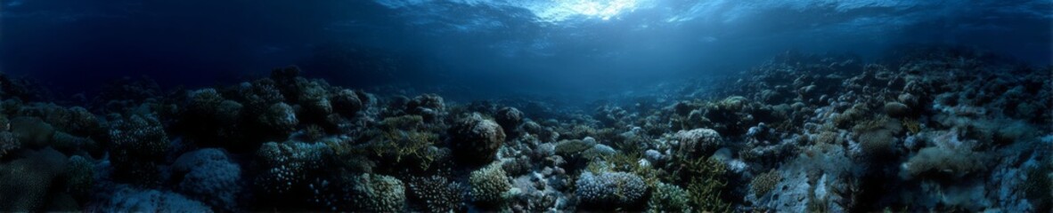 Naklejka premium Exported underwater coral reef ecosystem hdri panoramic 360-degree view