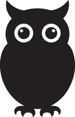 Cute cartoon owl illustration with big eyes and funny character design
