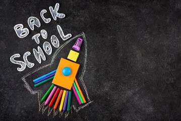 Back to school background with school supplies background