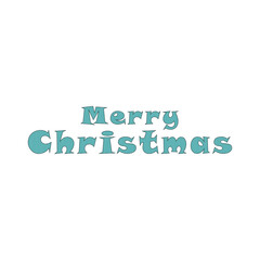 A Blue text with white dotted  typography illustration of "Merry Christmas