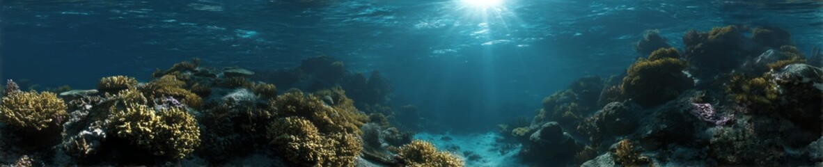 Underwater coral reef action ocean hdri panoramic environment map equirectangular view