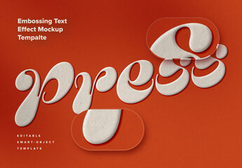 Embossing Text Effect Mockup Template