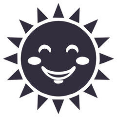 Smiling sun silhouette illustration, cheerful sunshine design