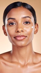 Woman with facial cream