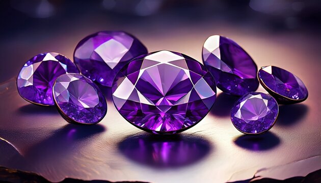 purple faceted round gemstones of amethyst tanzanite spinel purple diamond purple garnet