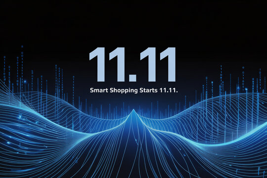 Engaging 11.11 Shopping Festival Promotion with Dynamic Blue Data Streams, Perfect for Online Sales and E-commerce Campaigns, Get Ready for Smart Shopping, Maximize Your Digital Marketing
