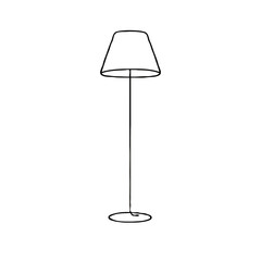 Minimalist Floor Lamp Line Art Illustration