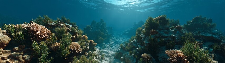 Underwater coral reef exploration ocean hdr panoramic environment map