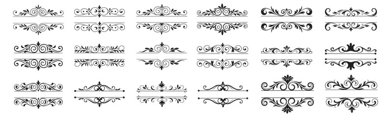 Hand Drawn Style Swirl Dividers and Frame Decoration vector