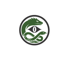 Obraz premium Lizard and Snake Eye Logo - Mythical Reptile Symbol Logo Design Vector 