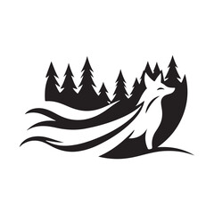 silver veil fox vector silhouette clip art drawing icons collections