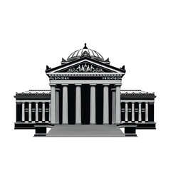 Fototapeta premium Vector illustration of classical building with columns and dome