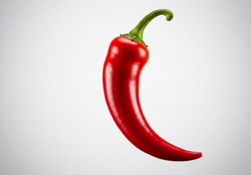 Vibrant red chili pepper against a clean backdrop, perfect for adding some spice to your next culinary or design project that needs bold flavor