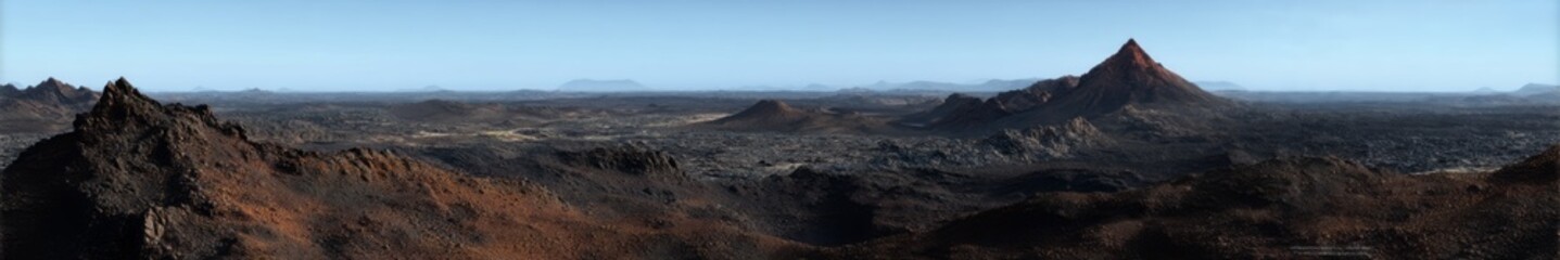 Exploring exported volcanic landscape hdri panoramic environment map in 360-degree view