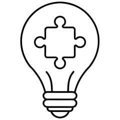Lightbulb with Puzzle Piece Inside Demonstrating Creative Problem Solving Ideas and Innovative Thinking Solutions