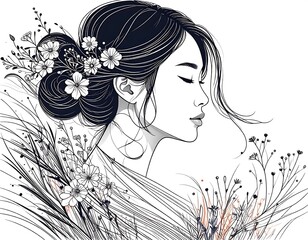 Woman with flowers in her hair (1)