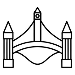 Iconic Tower Bridge London illustration vector art design and historic architecture background vector