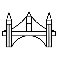 Minimalist outline of famous London Bridge iconic landmark and travel destination showcasing architectural design