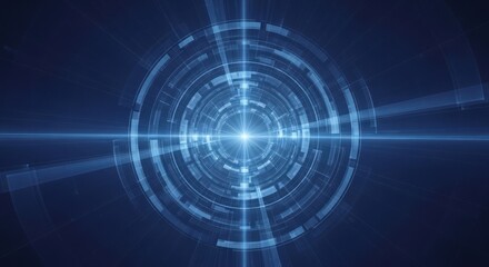 Fototapeta premium Abstract blue technology background depicting a futuristic digital interface system