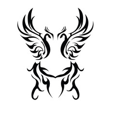 Ornamental Floral Design A classic black and white floral design element featuring elegant, curved leaves and intricate detailing. Perfect for use in decorative borders, logos