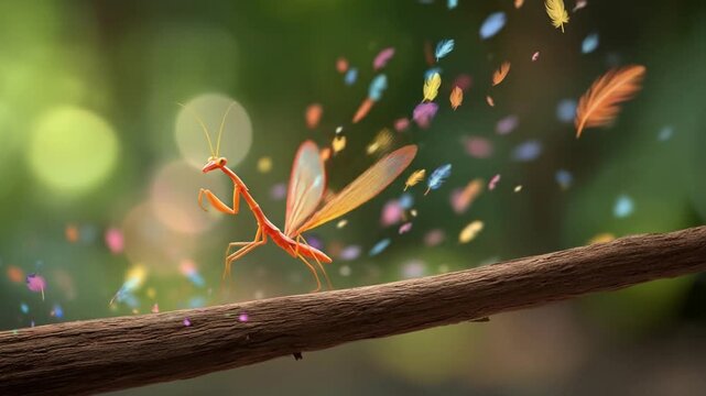 Colorful praying mantis