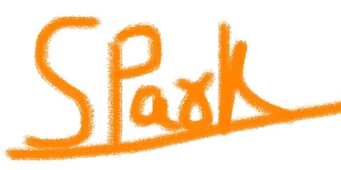 Spark Orange Handwritten Word | Bright Text for Marketing and Creative Design