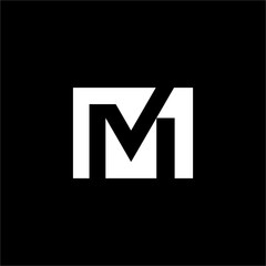 A sleek and modern M1 monogram logo with a minimalist style. Its geometric design is perfect for tech startups, architecture firms, or luxury lifestyle brands that value clean aesthetics.
