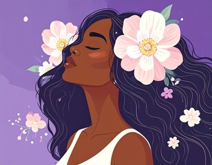 Woman with flowers in her hair