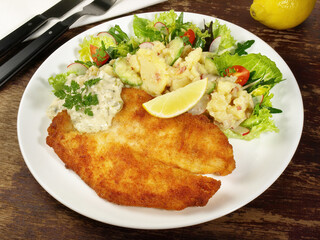 Fried Fish with Potato Salad