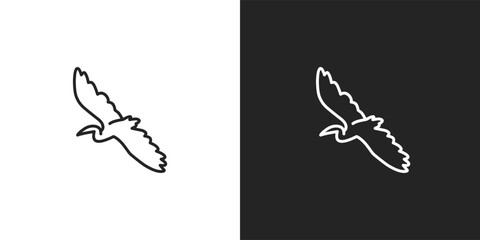 black and white bird logo, icon. animal, stork, heron, egret, hem, birds, fly, flying, nature, feather, wild, wildlife, fauna, wing, sticker, clipart, flat, vector illustration.