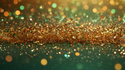 Orange and green Glitter Sparkling New Era Background