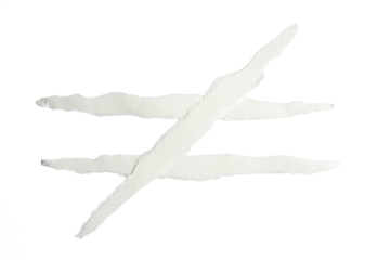 Note paper is torn into long strips for writing messages, photographed with a high-resolution camera.