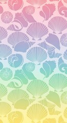 Gradient seashell pattern overlay design for backdrop or background use