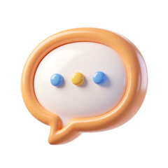 Speech Bubble with Three Dots Loading Status 3D Render Icon Illustration Cute Cartoon Style