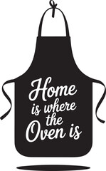 Thanksgiving Apron Silhouette Vector Black on White