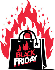 Black Friday Sale Shopping Vector