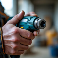 hand holding a drill
