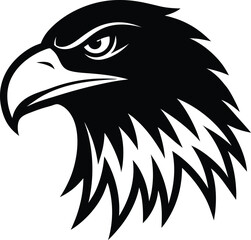 Majestic eagle head with sharp beak illustration