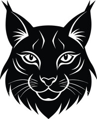 Stylized lynx head illustration with sharp ears for advertising