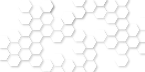 Abstract background with hexagon lines, modern minimal white dented hexagon honeycomb cubes geometry pattern, geometric seamless texture white abstract background, 