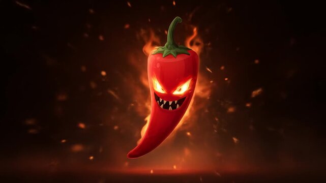 Fiery chili pepper illustration