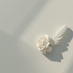 Luminous White Object Minimalist Flat Lay Background