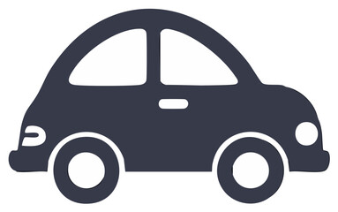 Simple car icon in a flat design style, vehicle silhouette for transportation