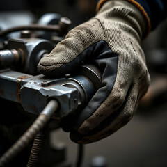 close up of an old industrial machine