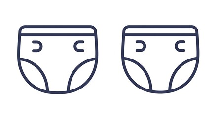 Illustration of two stylized adult diapers with a dark blue outline