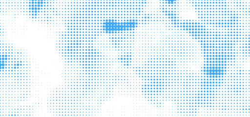 Abstract pop art comic style blue halftone Vector. Dotted blue dot spray vector illustration. Creative pattern vector halftone background. Blue dot spray gradation.	